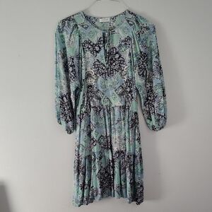 Calvin Klein Tiered Mini Dress 10 Bohemian Feminine Spring Summer Casual